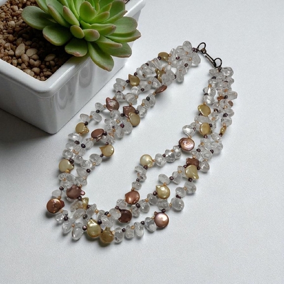 3 Standar Quartz Genuine Peral Necklace / Sterling Clasp Free Pearl Earrings - Picture 12 of 17